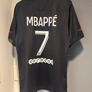 Paris Saint Germain 21/22 Third Mbappe #7 x Nike Soccer Jersey Black • Large New